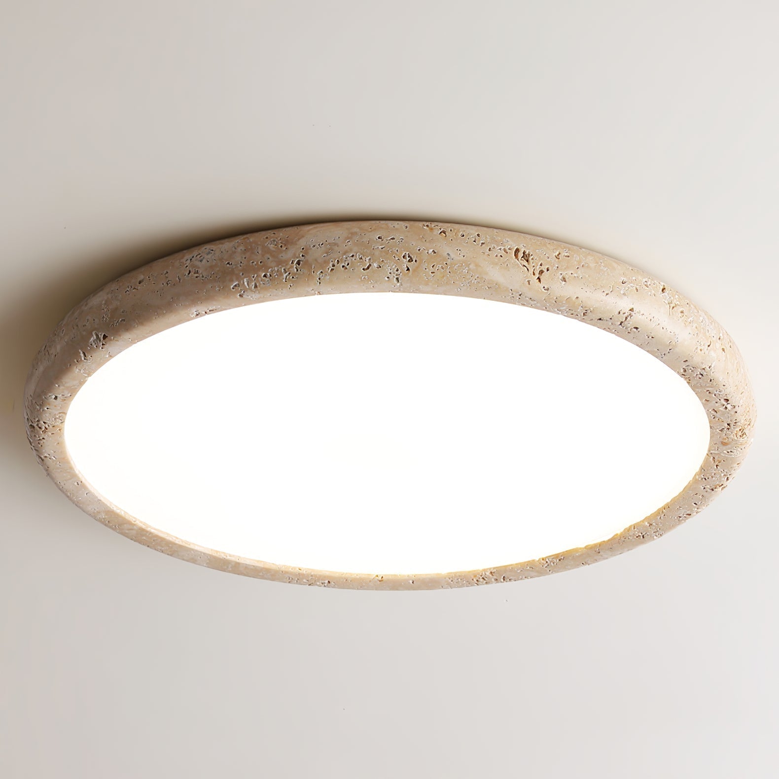 Aurrina Ring Frame Travertine Ceiling Light - Lamp Copper