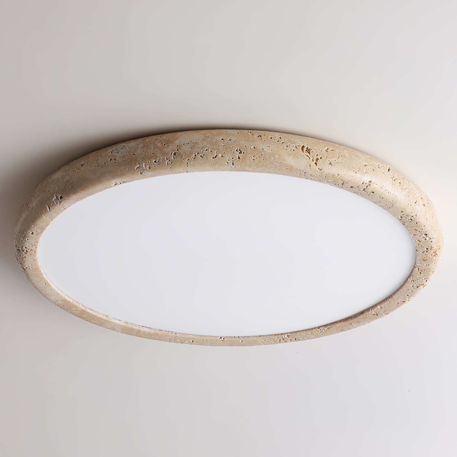 Aurrina Ring Frame Travertine Ceiling Light - Lamp Copper