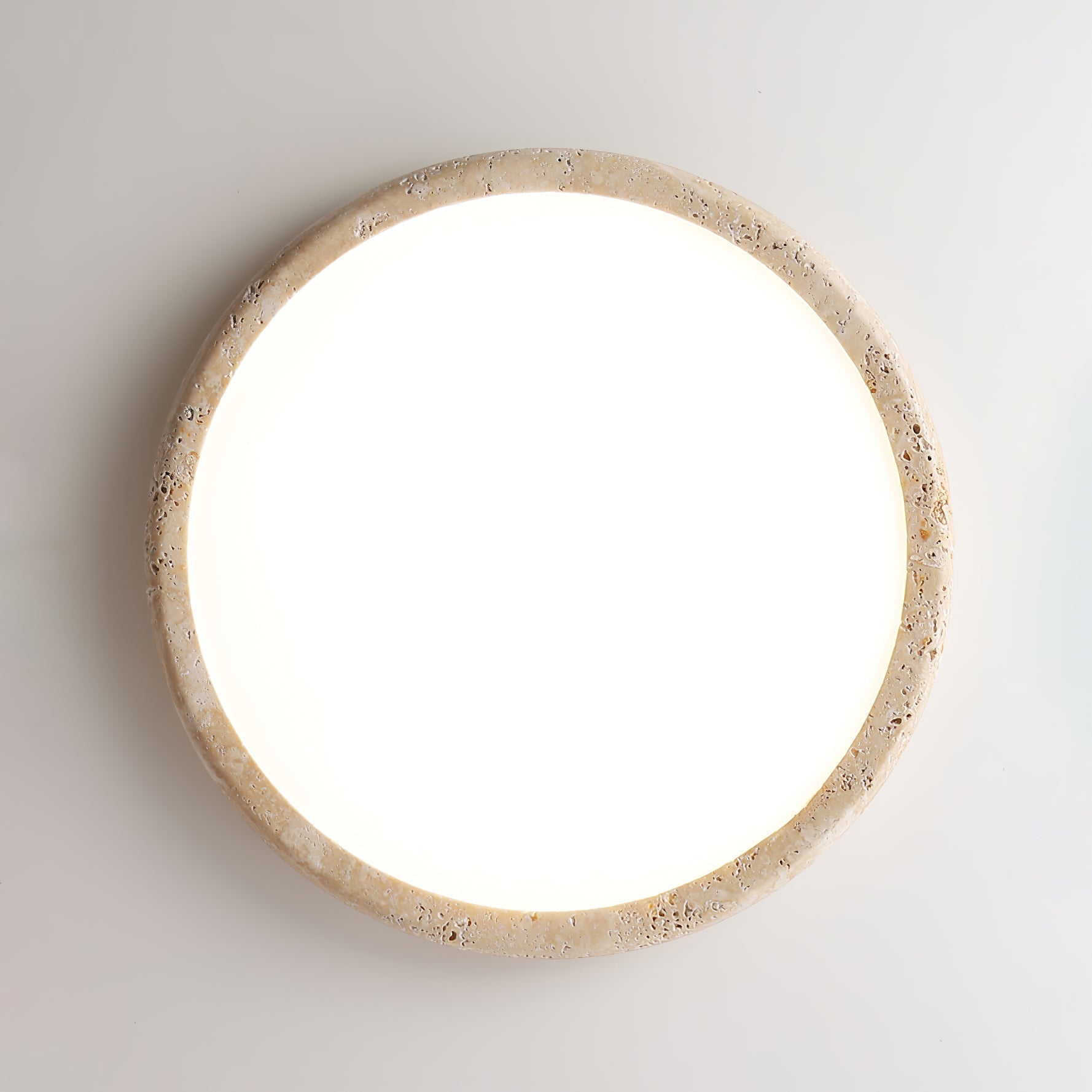 Aurrina Ring Frame Travertine Ceiling Light - Lamp Copper