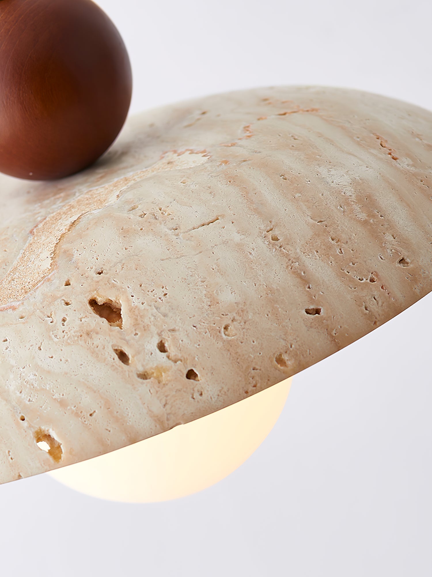 Soleil Travertine Pendant Light - Lamp Copper
