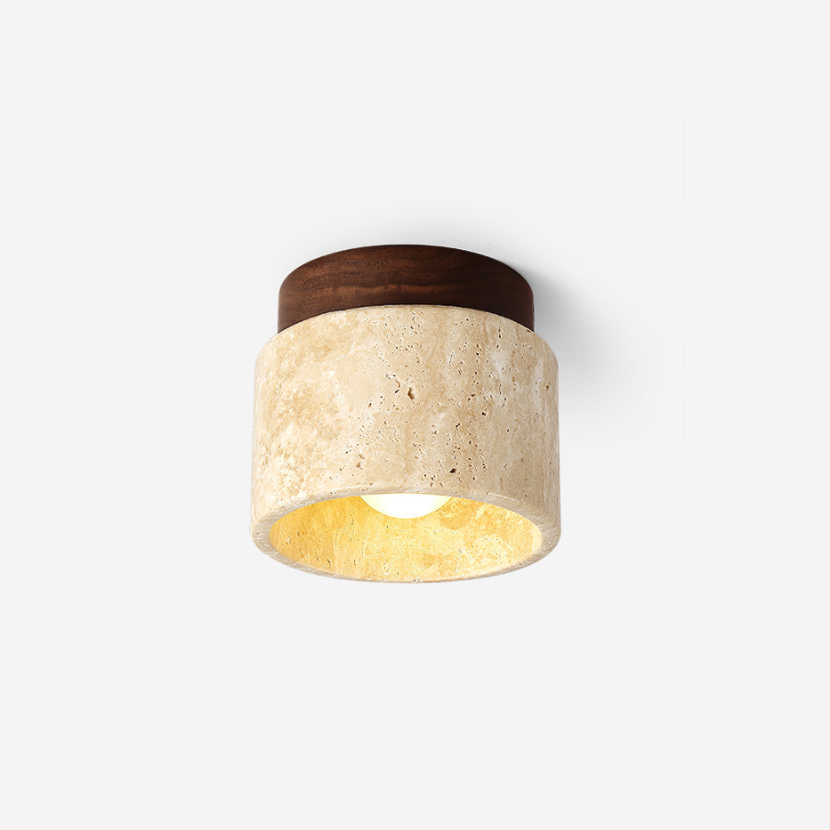 Ritta Stone Travertine Ceiling Light - Lamp Copper