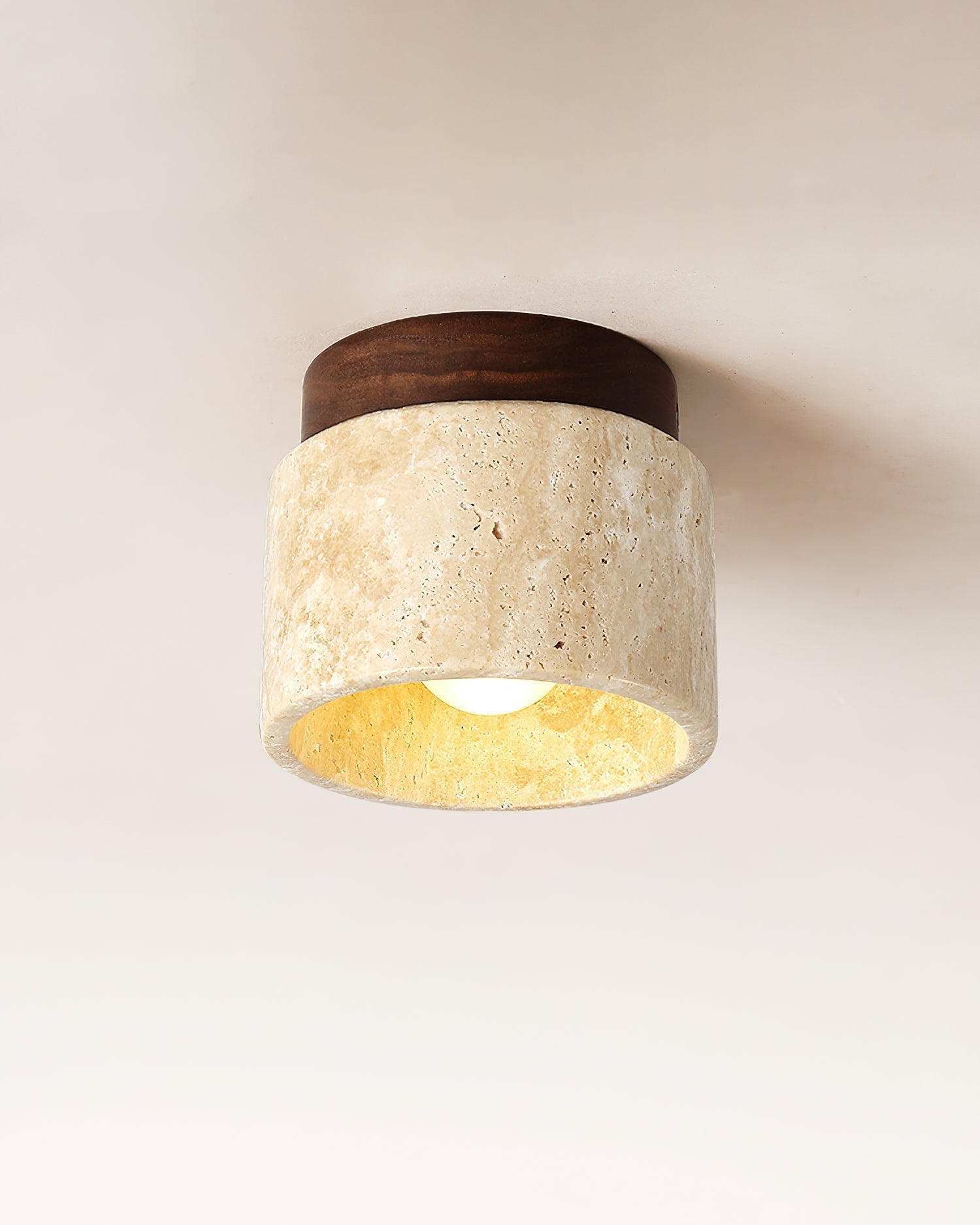 Ritta Stone Travertine Ceiling Light - Lamp Copper