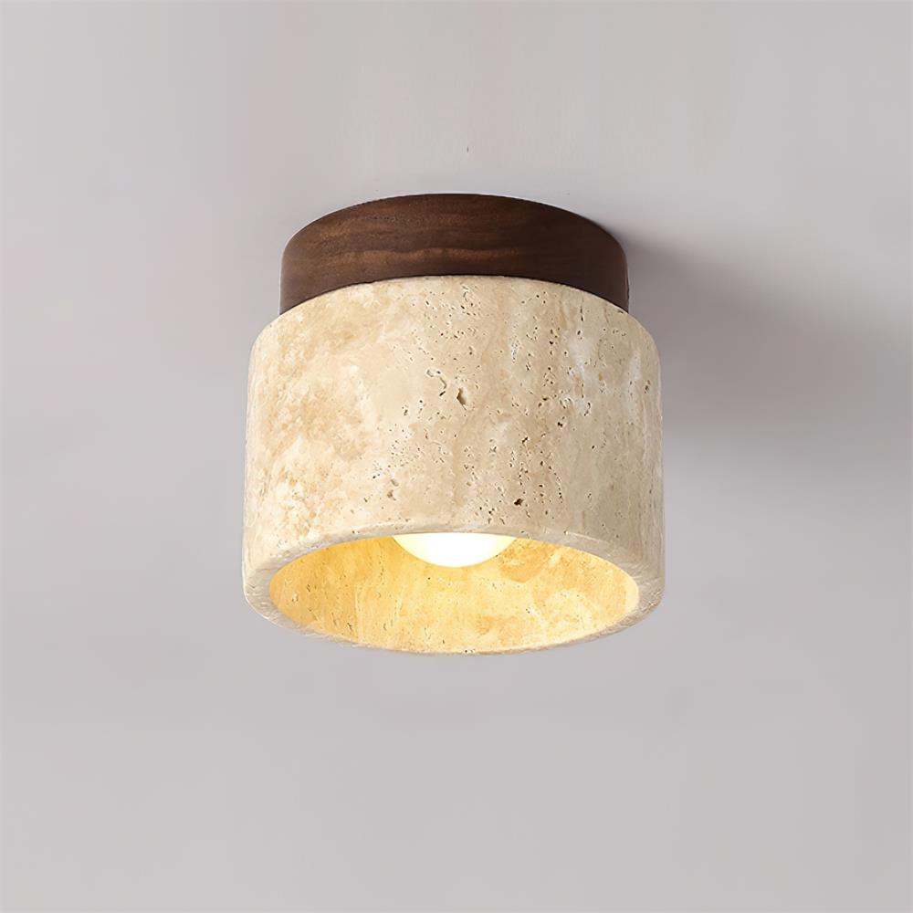 Ritta Stone Travertine Ceiling Light - Lamp Copper