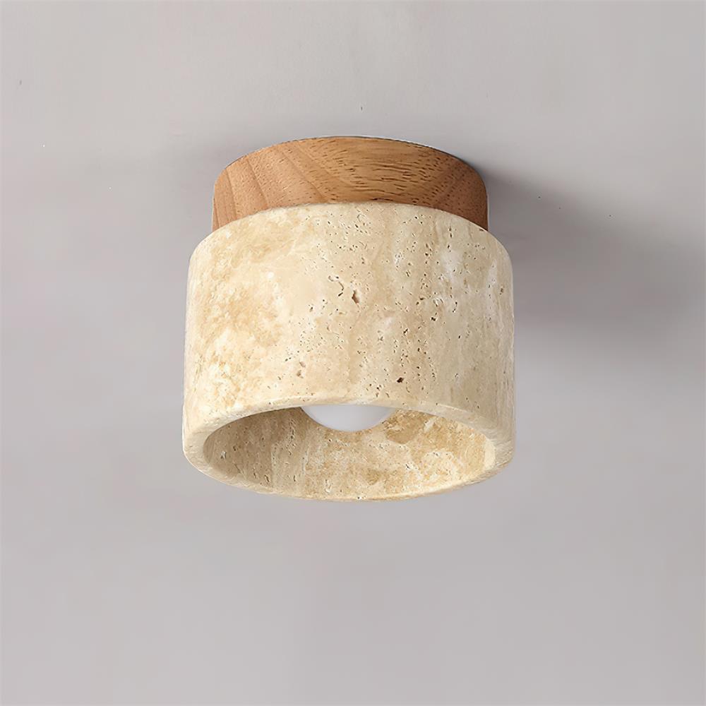 Ritta Stone Travertine Ceiling Light - Lamp Copper