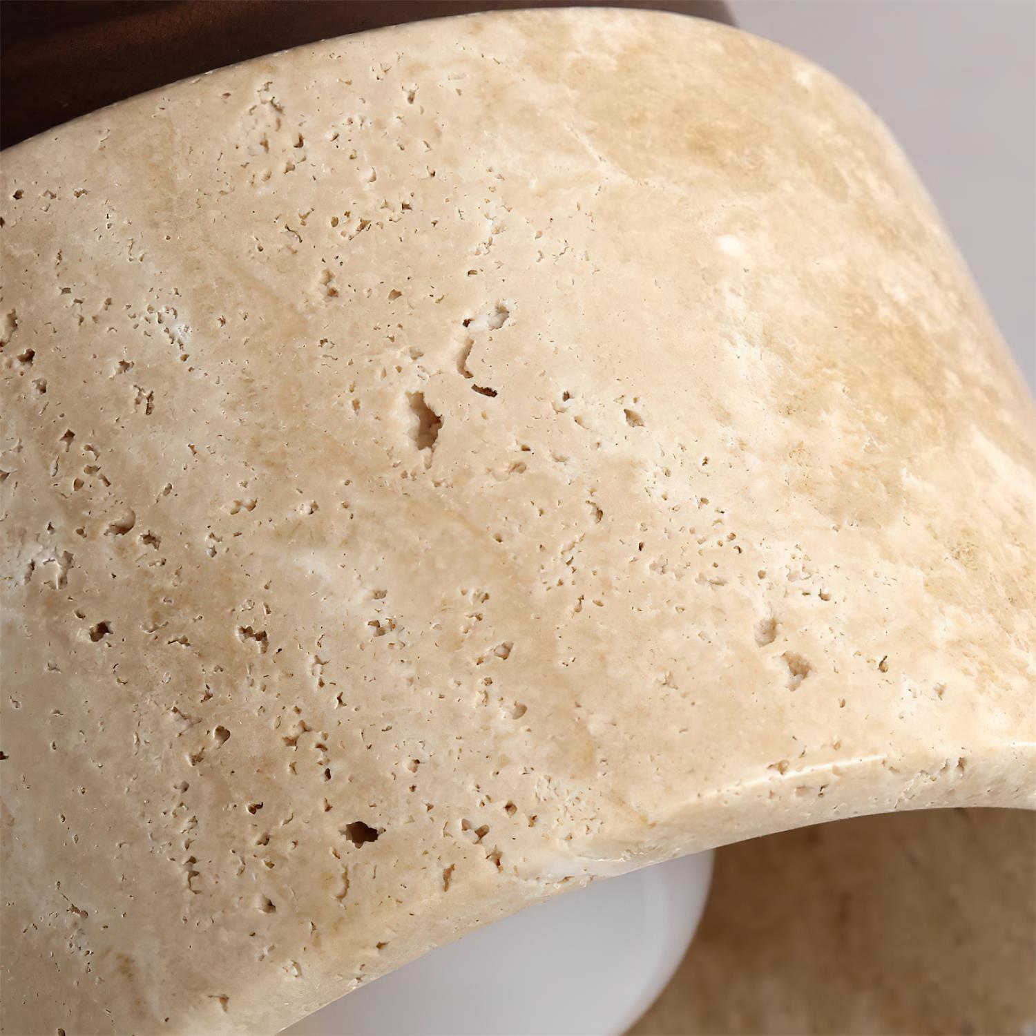 Ritta Stone Travertine Ceiling Light - Lamp Copper