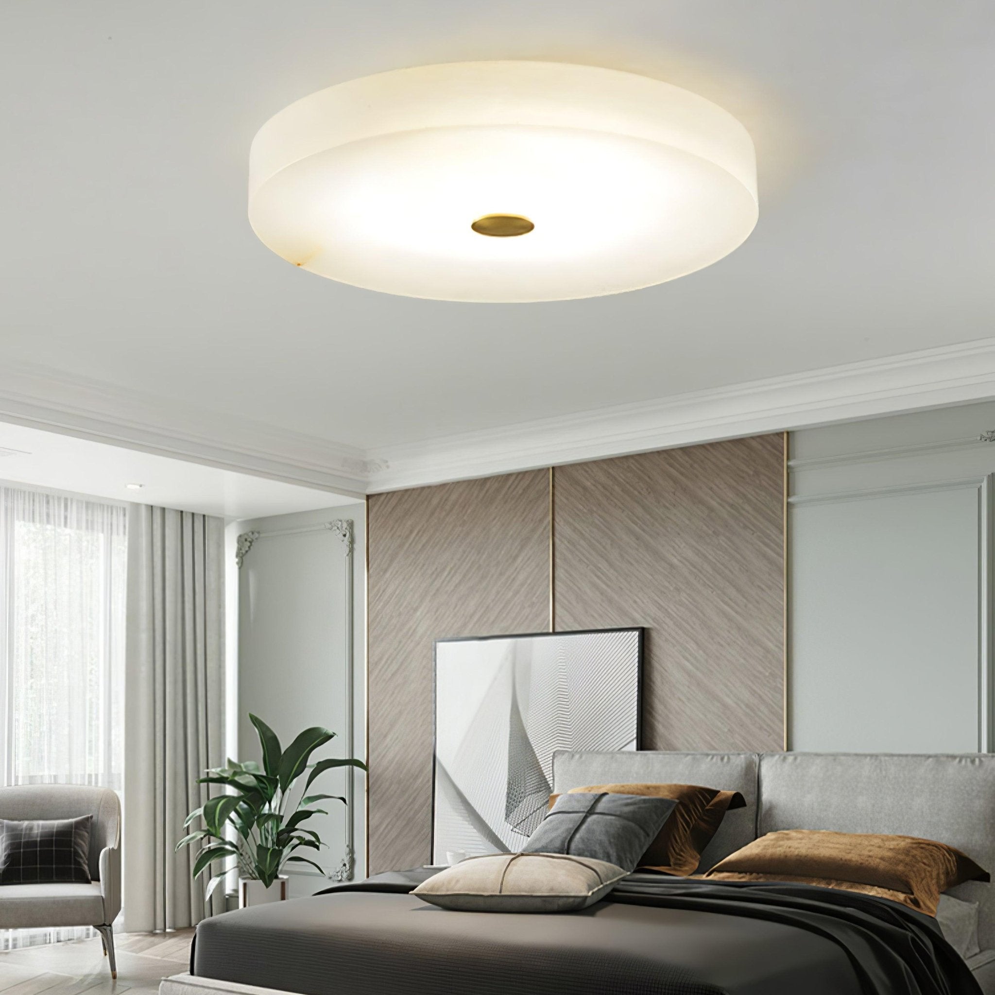 Olaean Alabaster Ceiling Light - Lamp Copper
