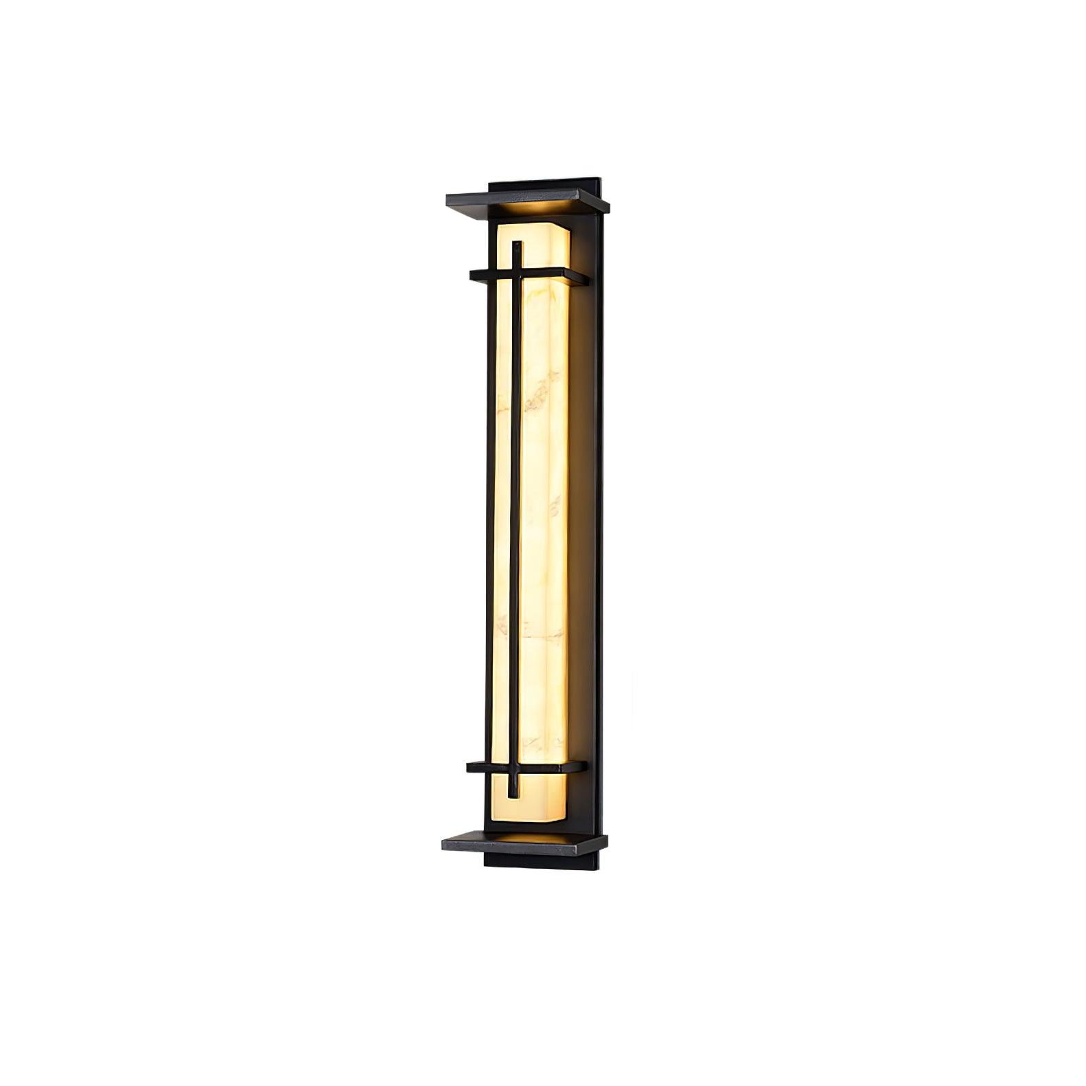 Ray Square Outdoor Wall Light Imitation Alabaster Waterproof - Lamp Copper