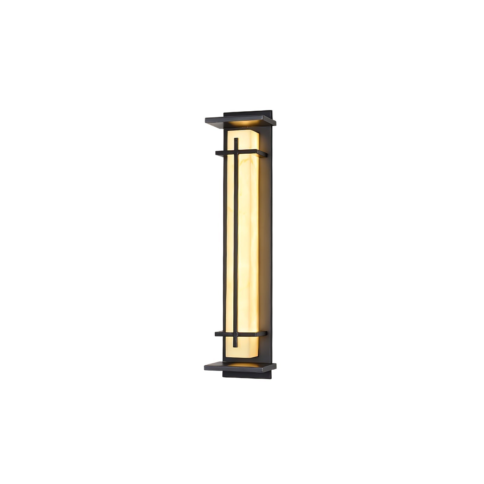 Ray Square Outdoor Wall Light Imitation Alabaster Waterproof - Lamp Copper