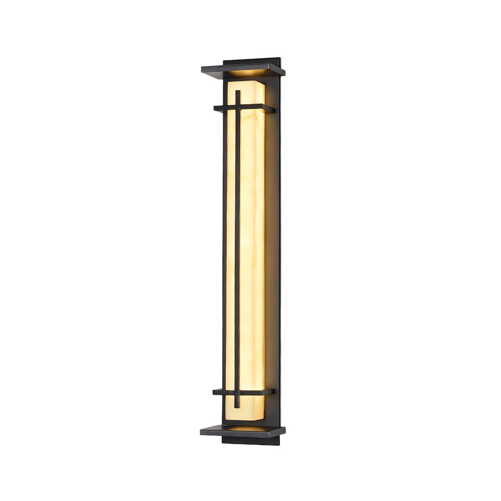 Ray Square Outdoor Wall Light Imitation Alabaster Waterproof - Lamp Copper