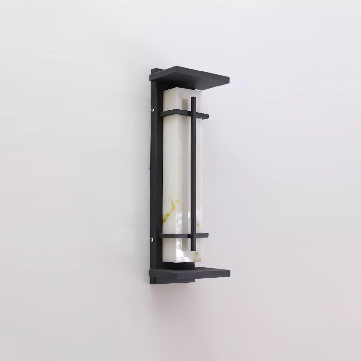 Ray Square Outdoor Wall Light Imitation Alabaster Waterproof - Lamp Copper