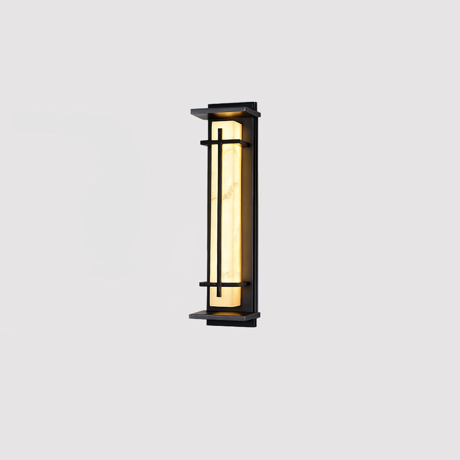 Ray Square Outdoor Wall Light Imitation Alabaster Waterproof - Lamp Copper