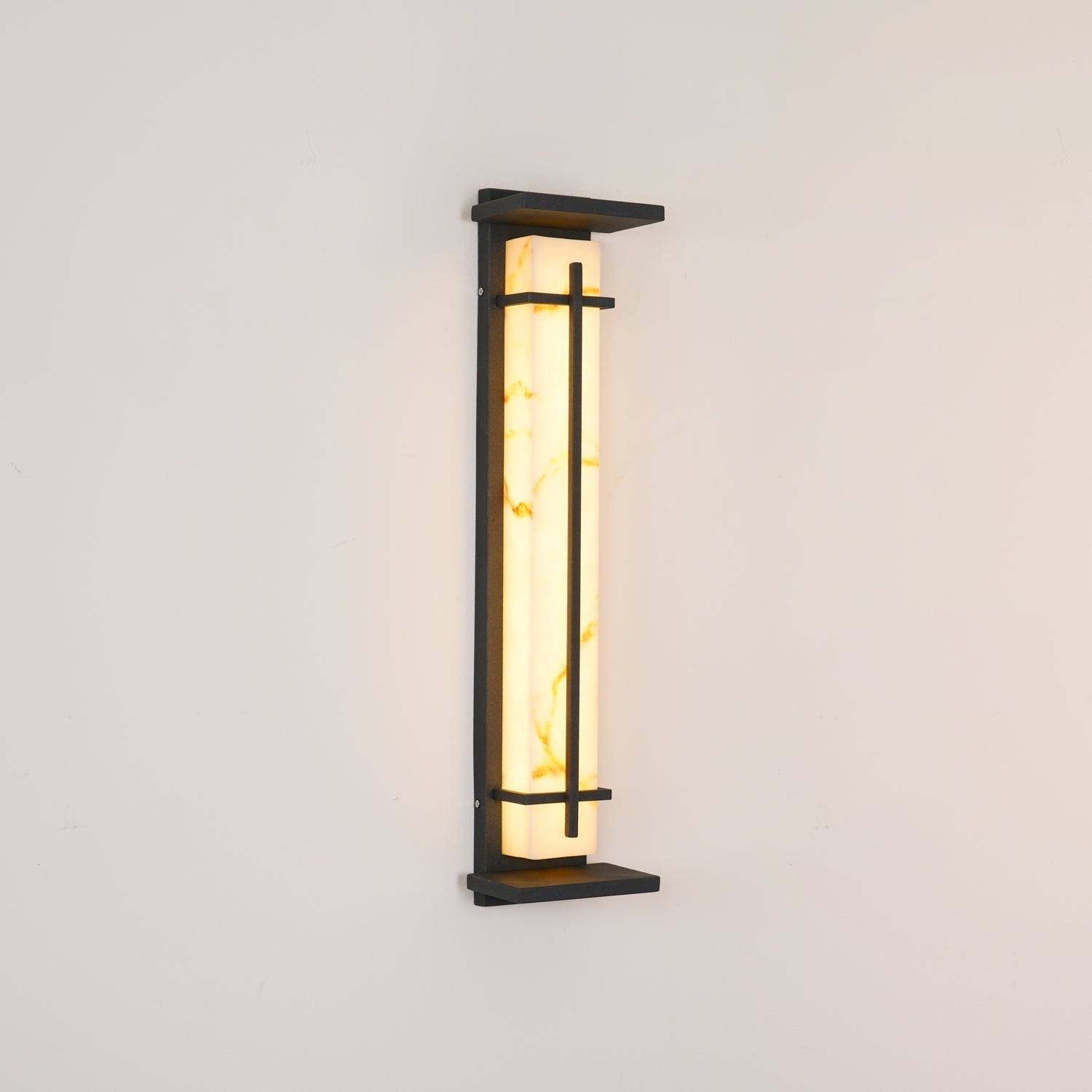 Ray Square Outdoor Wall Light Imitation Alabaster Waterproof - Lamp Copper