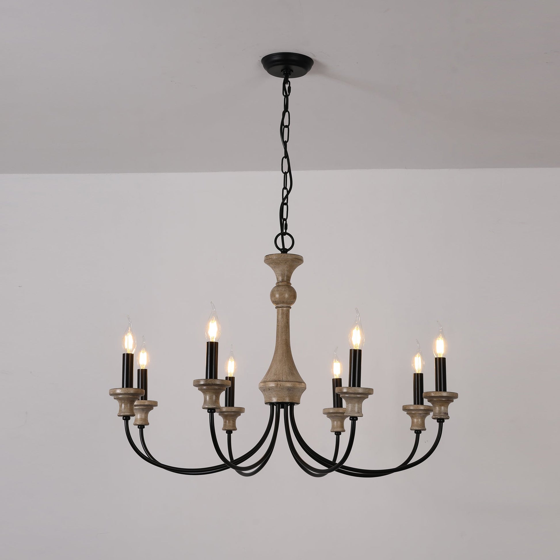 Zatheora Vintage Stardust Wooden Metal Chandelier - Lamp Copper