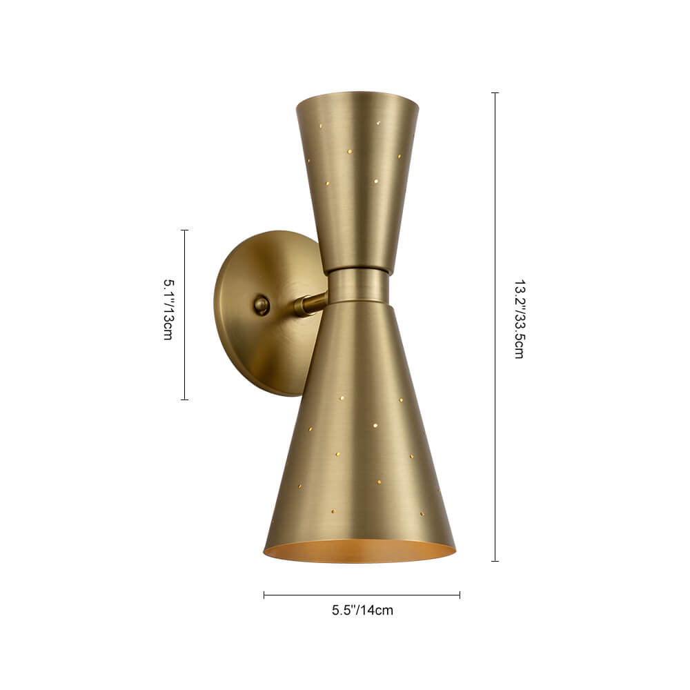 Lunero Metal Hourglass Wall Sconce - Lamp Copper
