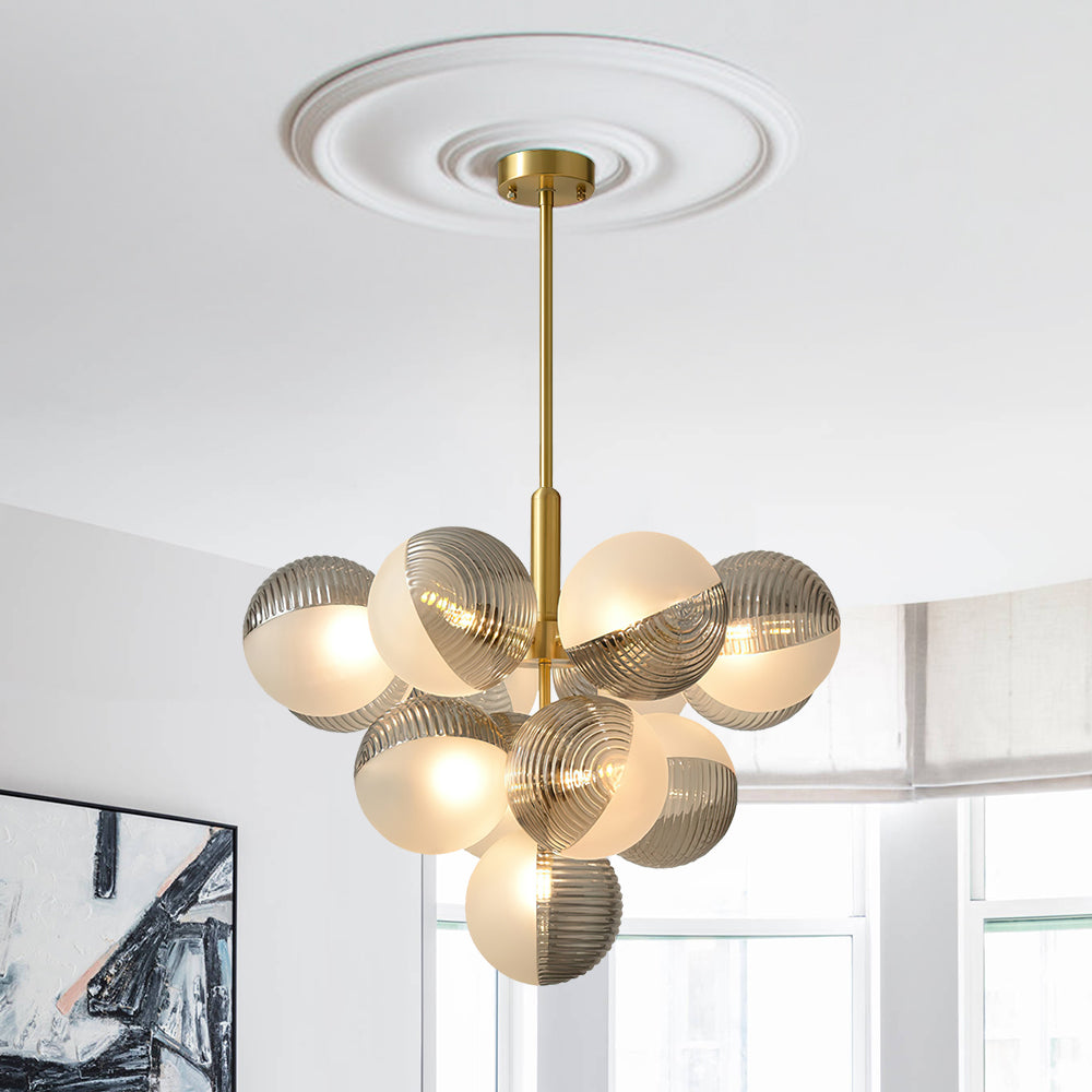 Alvunix Statement Glass Chandelier - Lamp Copper