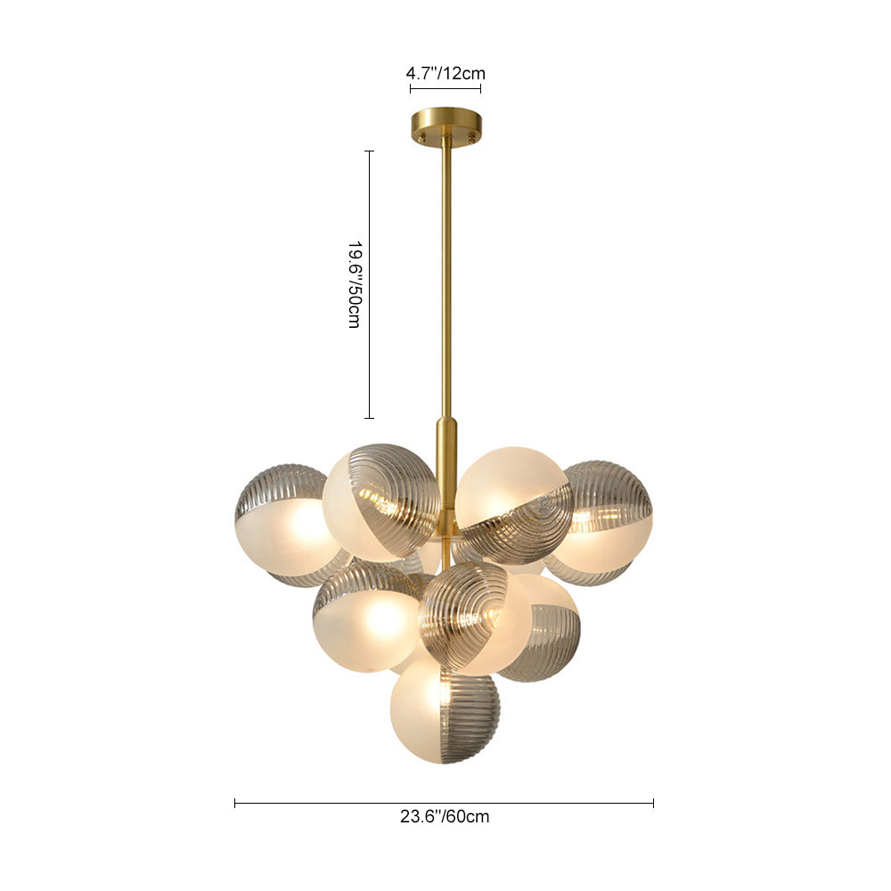 Alvunix Statement Glass Chandelier - Lamp Copper