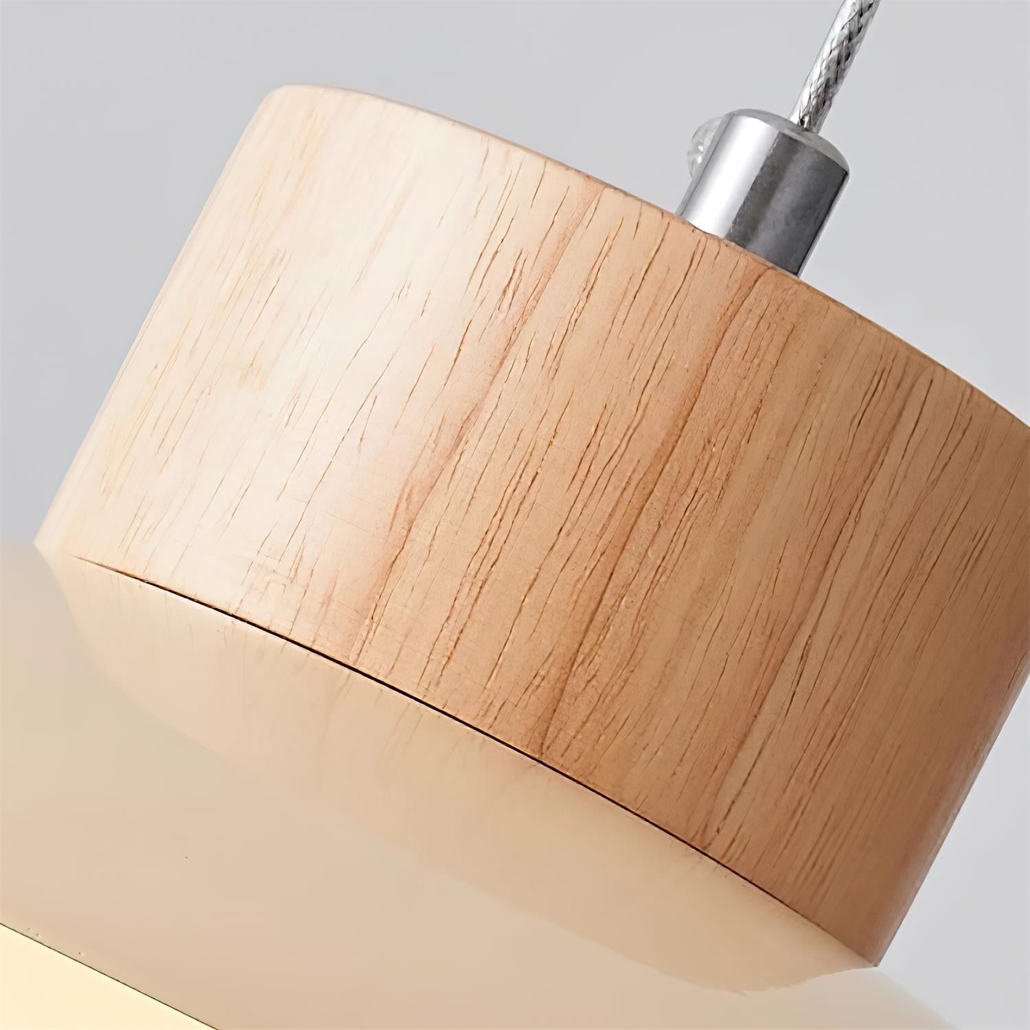 Milk Pendant Light Natural Wood - Lamp Copper