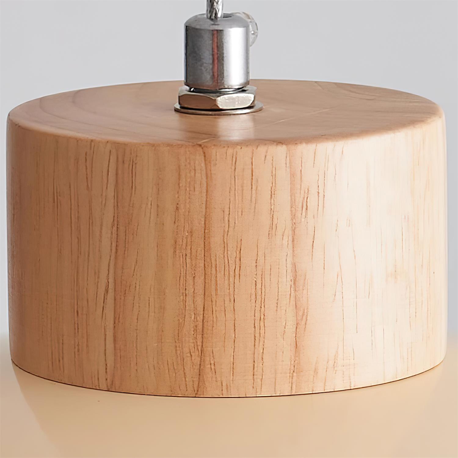 Pendant Lamp Metal and Wood PE Shade Dome Shape Minimalist - Lamp Copper