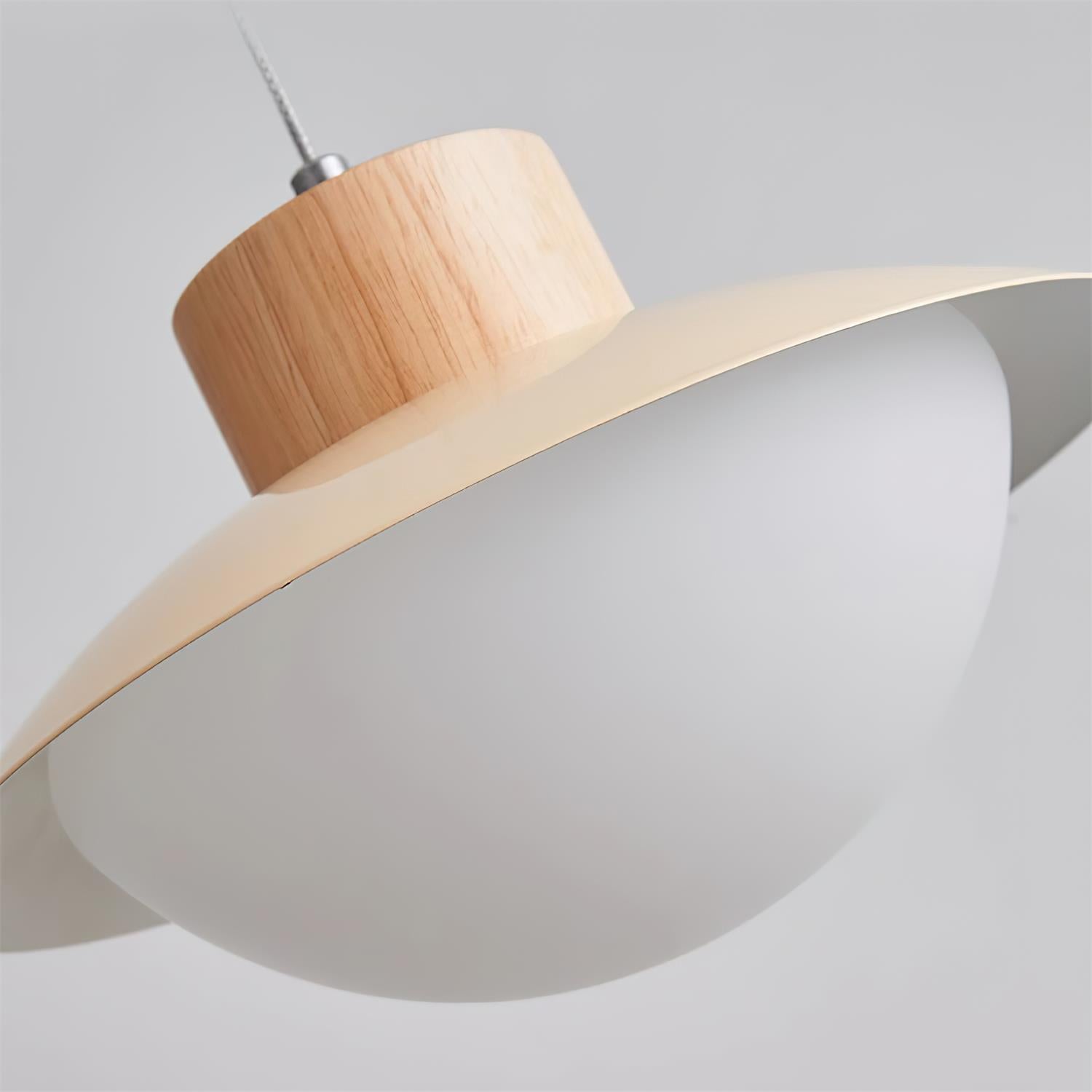 Milk Pendant Light Natural Wood - Lamp Copper