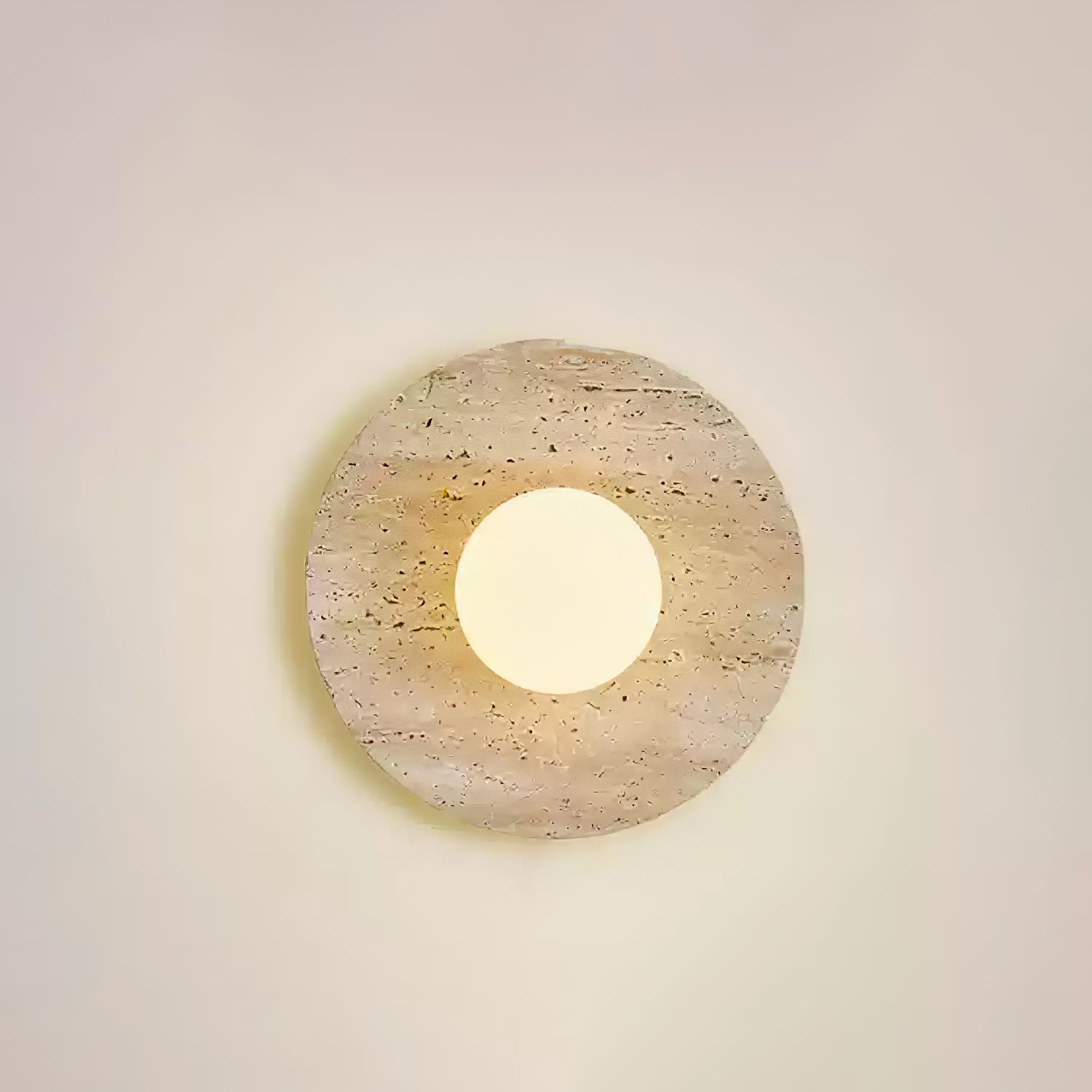 Vephair Bowl-Frame Travertine Wall Light - Lamp Copper