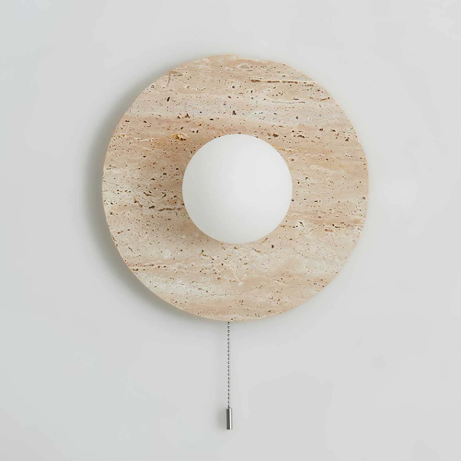 Vephair Bowl-Frame Travertine Wall Light - Lamp Copper