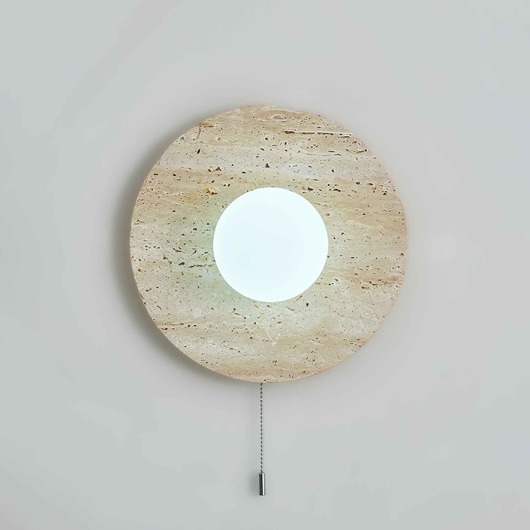 Vephair Bowl-Frame Travertine Wall Light - Lamp Copper