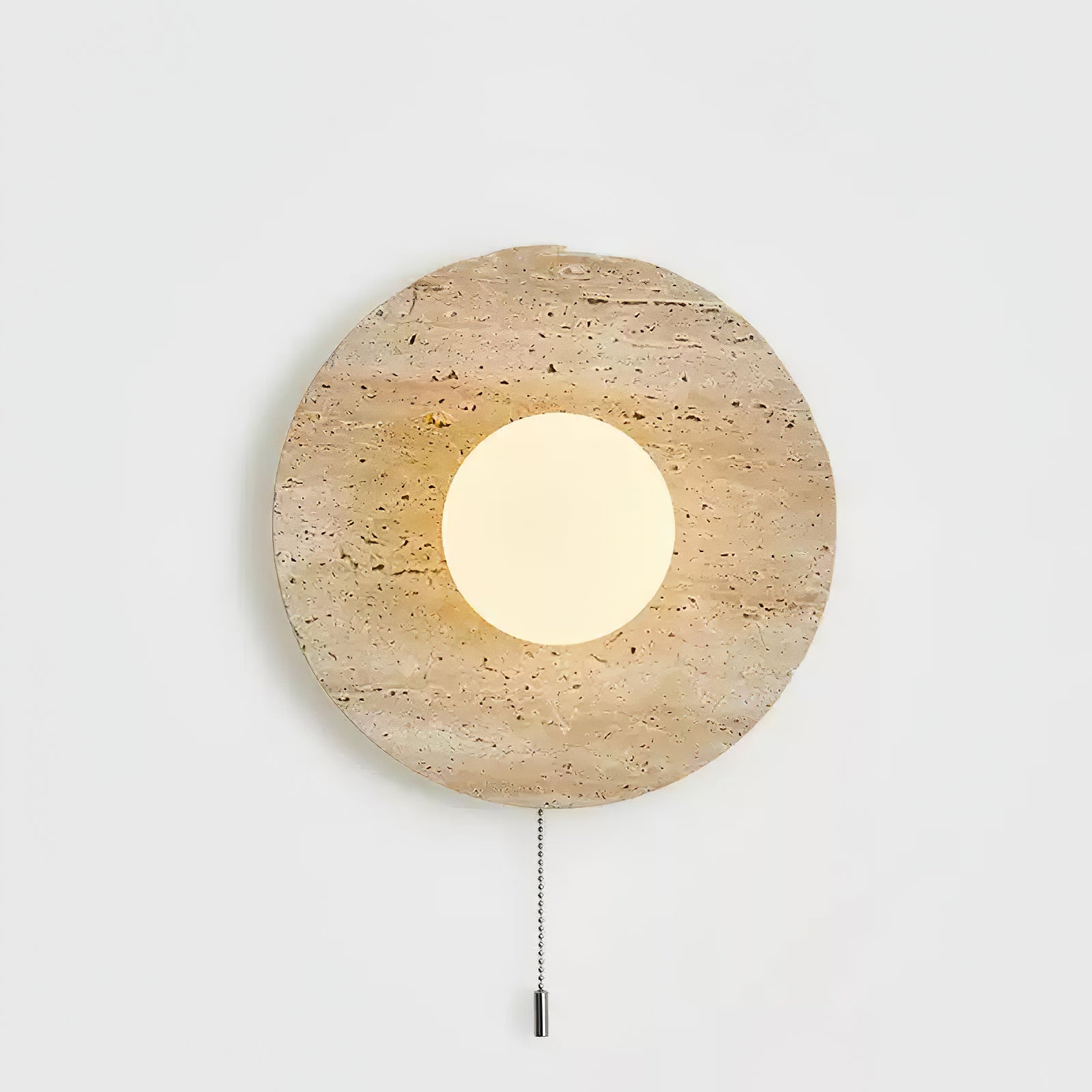 Vephair Bowl-Frame Travertine Wall Light - Lamp Copper
