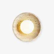 Vephair Bowl-Frame Travertine Wall Light - Lamp Copper