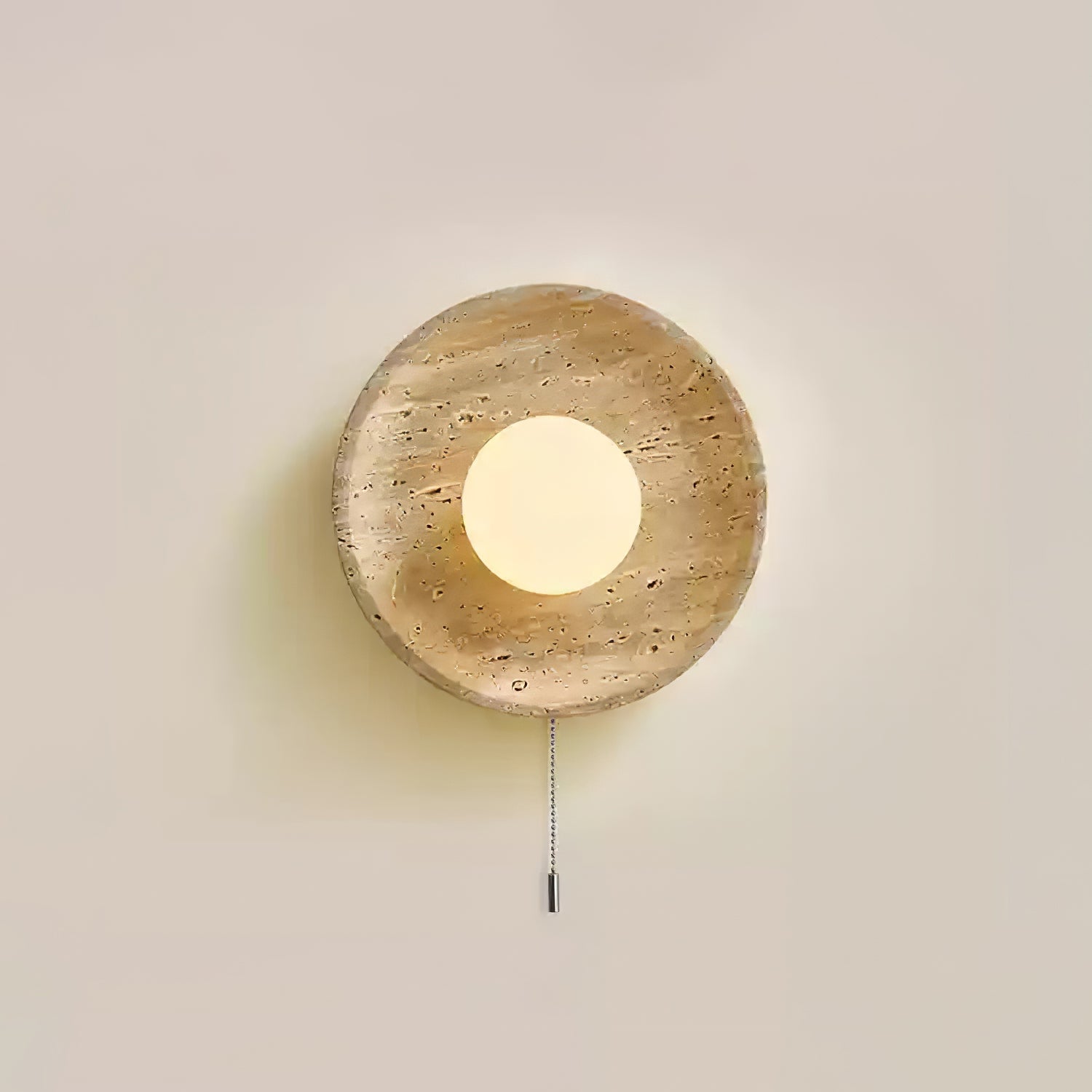 Vephair Bowl-Frame Travertine Wall Light - Lamp Copper