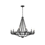 Isoren Vintage Industrial Wooden Metal Chandelier - Lamp Copper