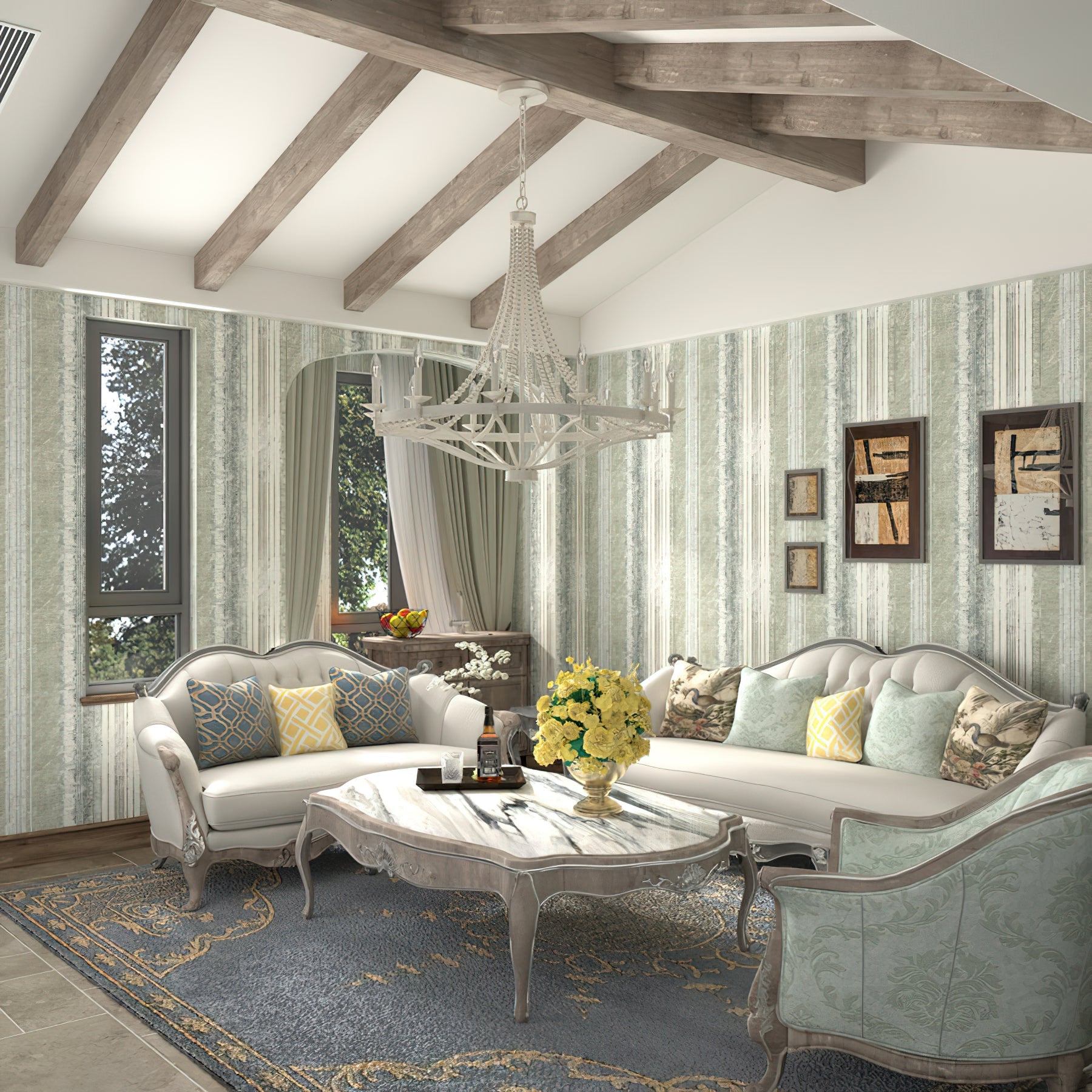 Isoren Vintage Industrial Wooden Metal Chandelier - Lamp Copper