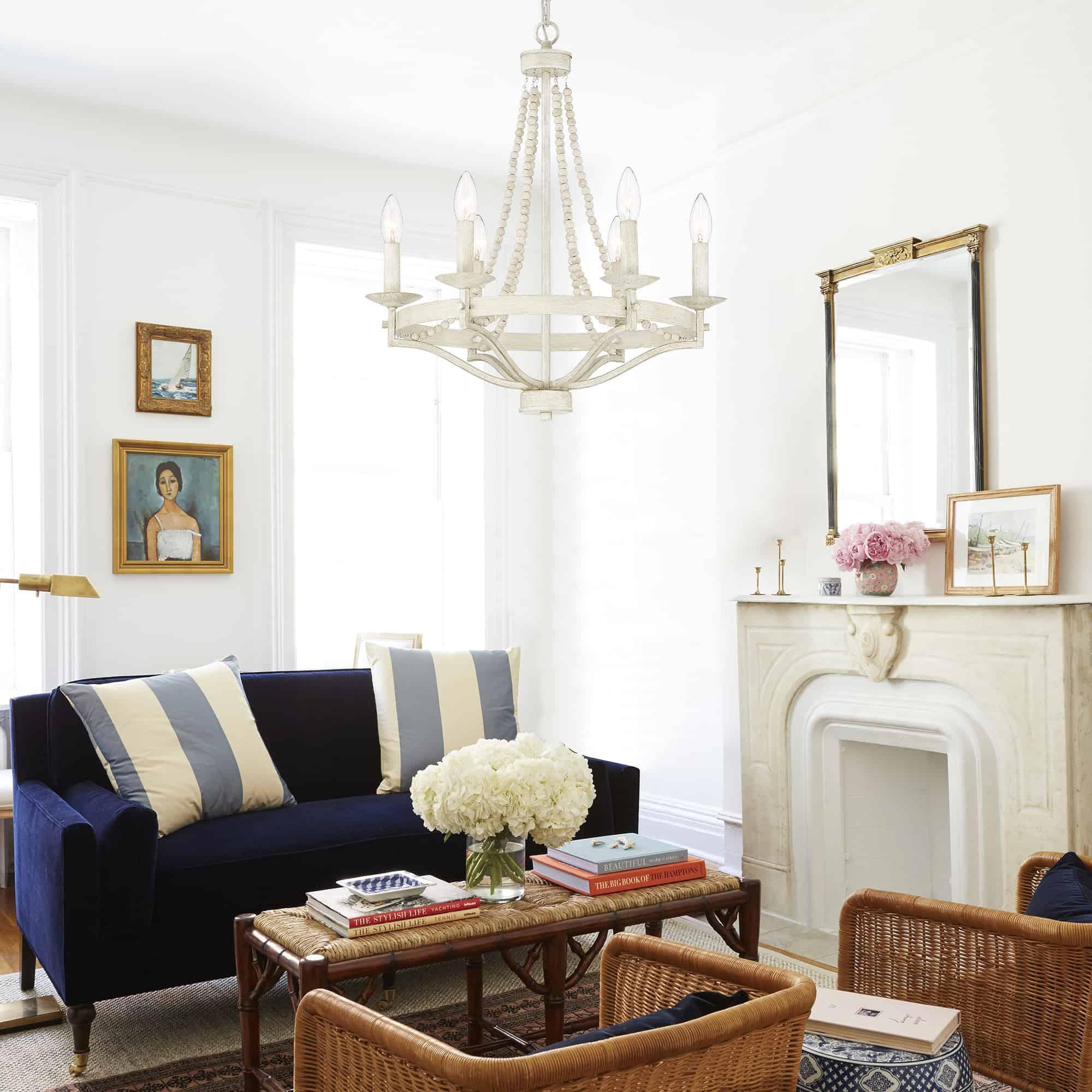 Isoren Vintage Industrial Wooden Metal Chandelier - Lamp Copper