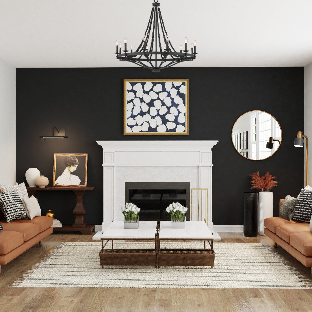 Isoren Vintage Industrial Wooden Metal Chandelier - Lamp Copper