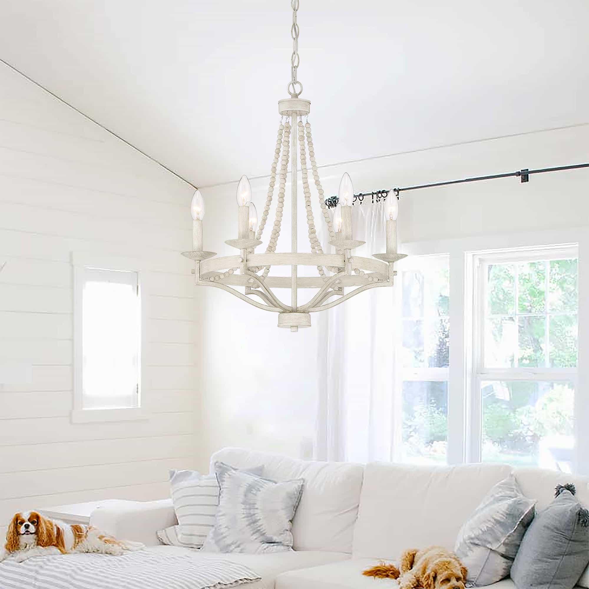 Isoren Vintage Industrial Wooden Metal Chandelier - Lamp Copper