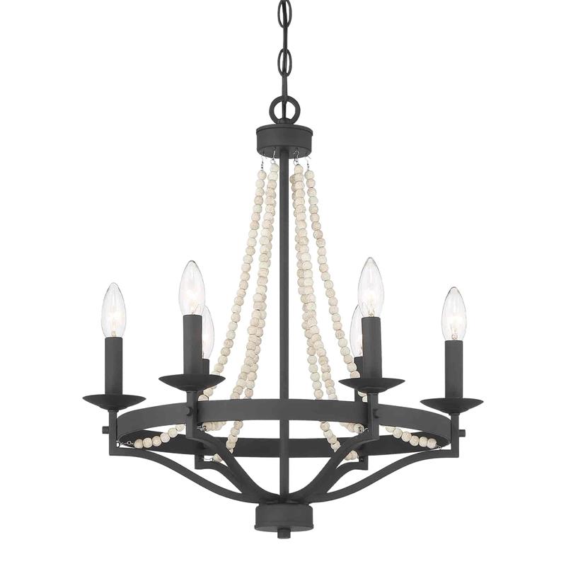 Isoren Vintage Industrial Wooden Metal Chandelier - Lamp Copper