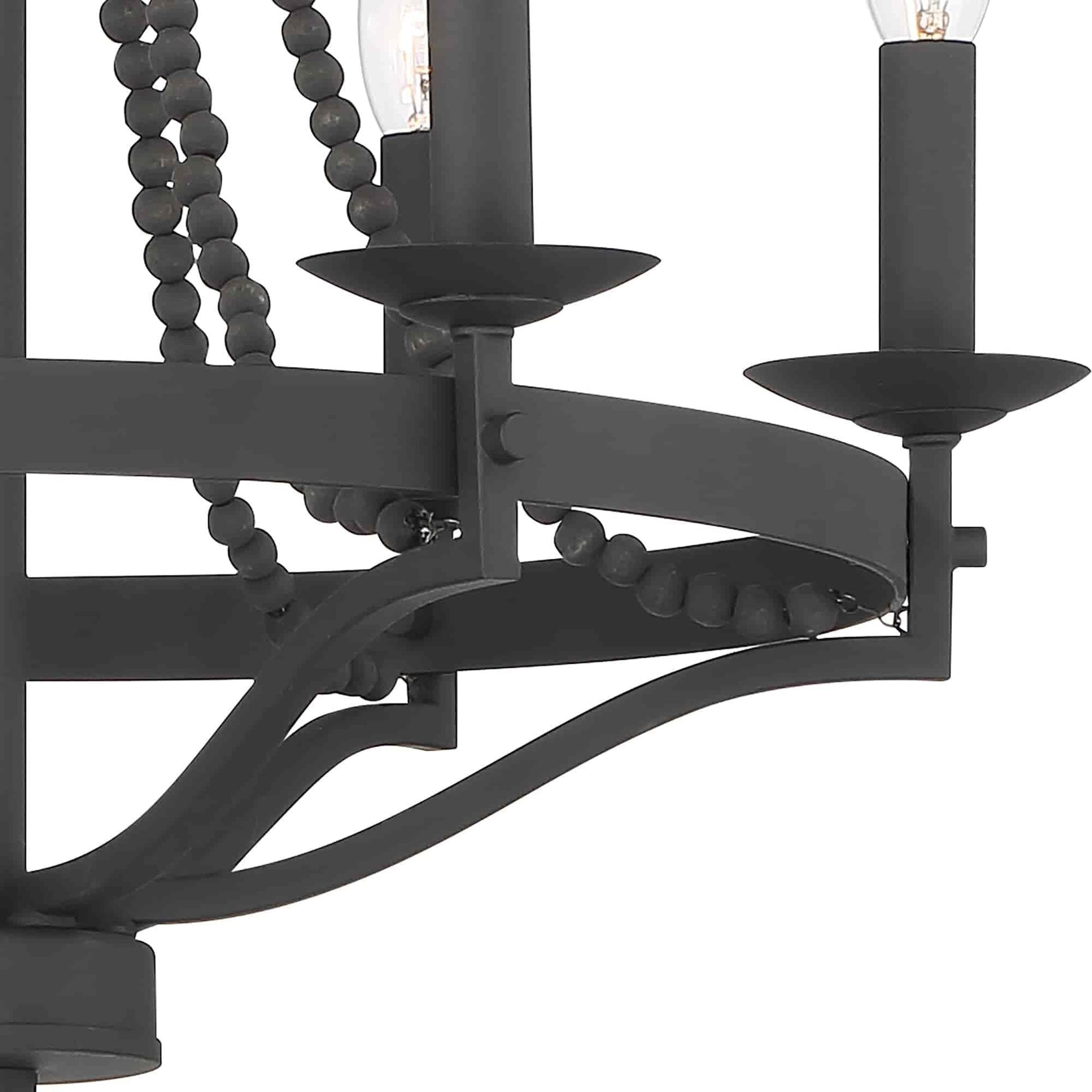 Isoren Vintage Industrial Wooden Metal Chandelier - Lamp Copper