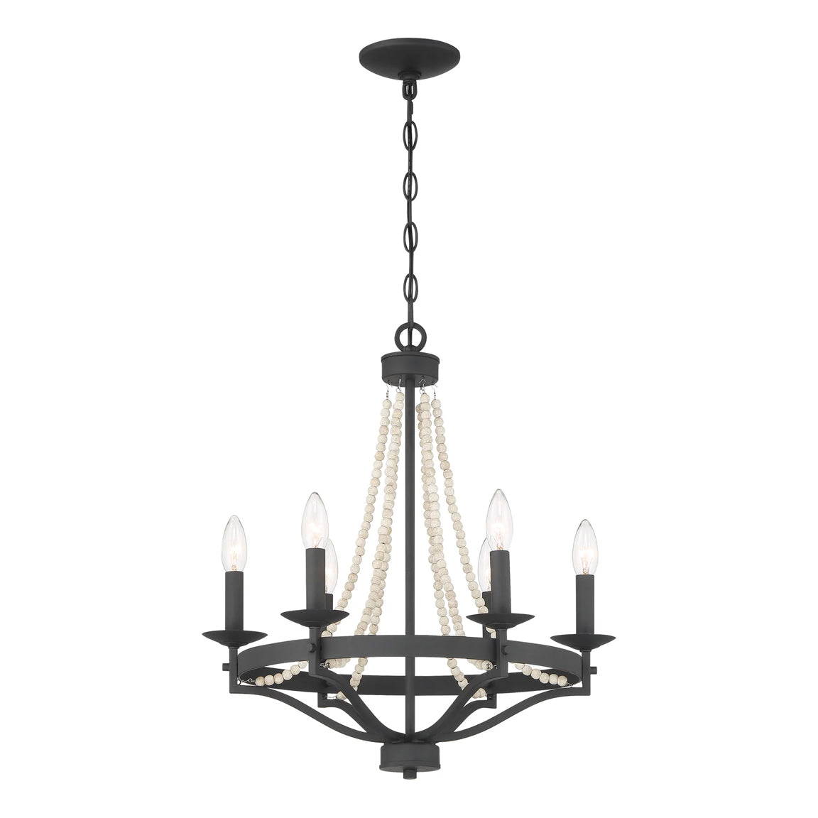 Isoren Vintage Industrial Wooden Metal Chandelier - Lamp Copper