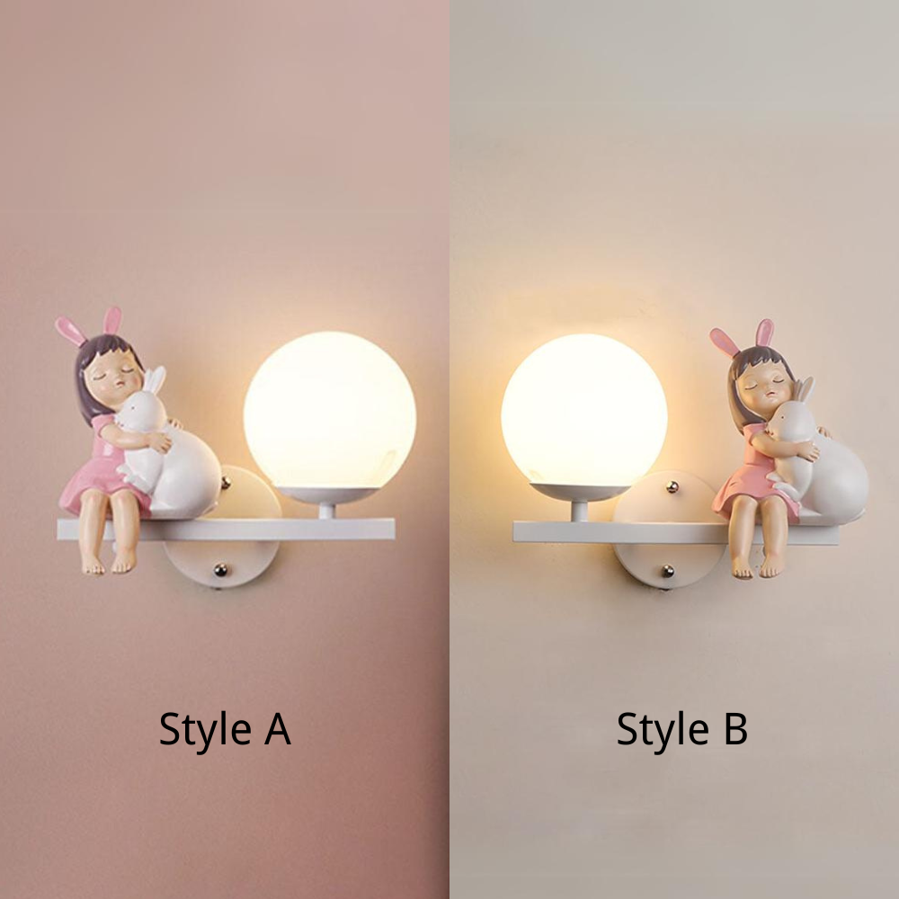 Aria Modern Metal/Glass Wall lamp, White & Pink - Lamp Copper