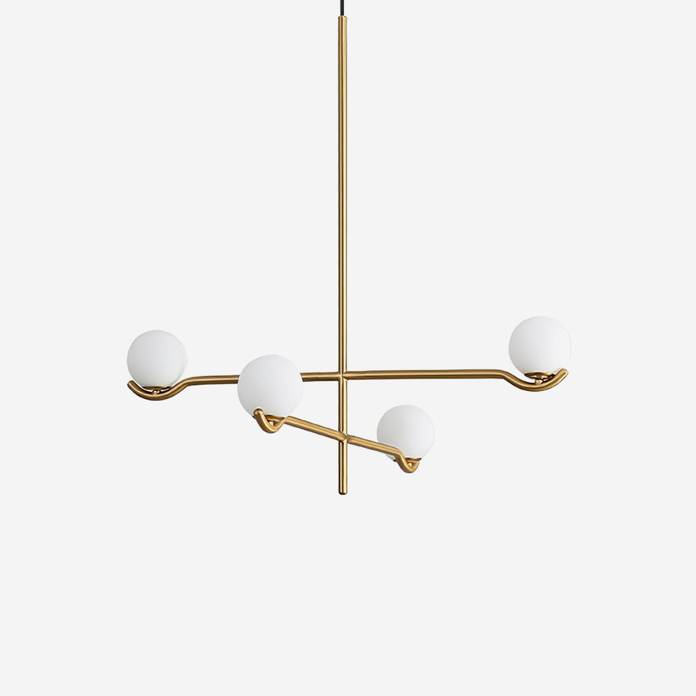 Fayno White Globe Chandelier - Lamp Copper