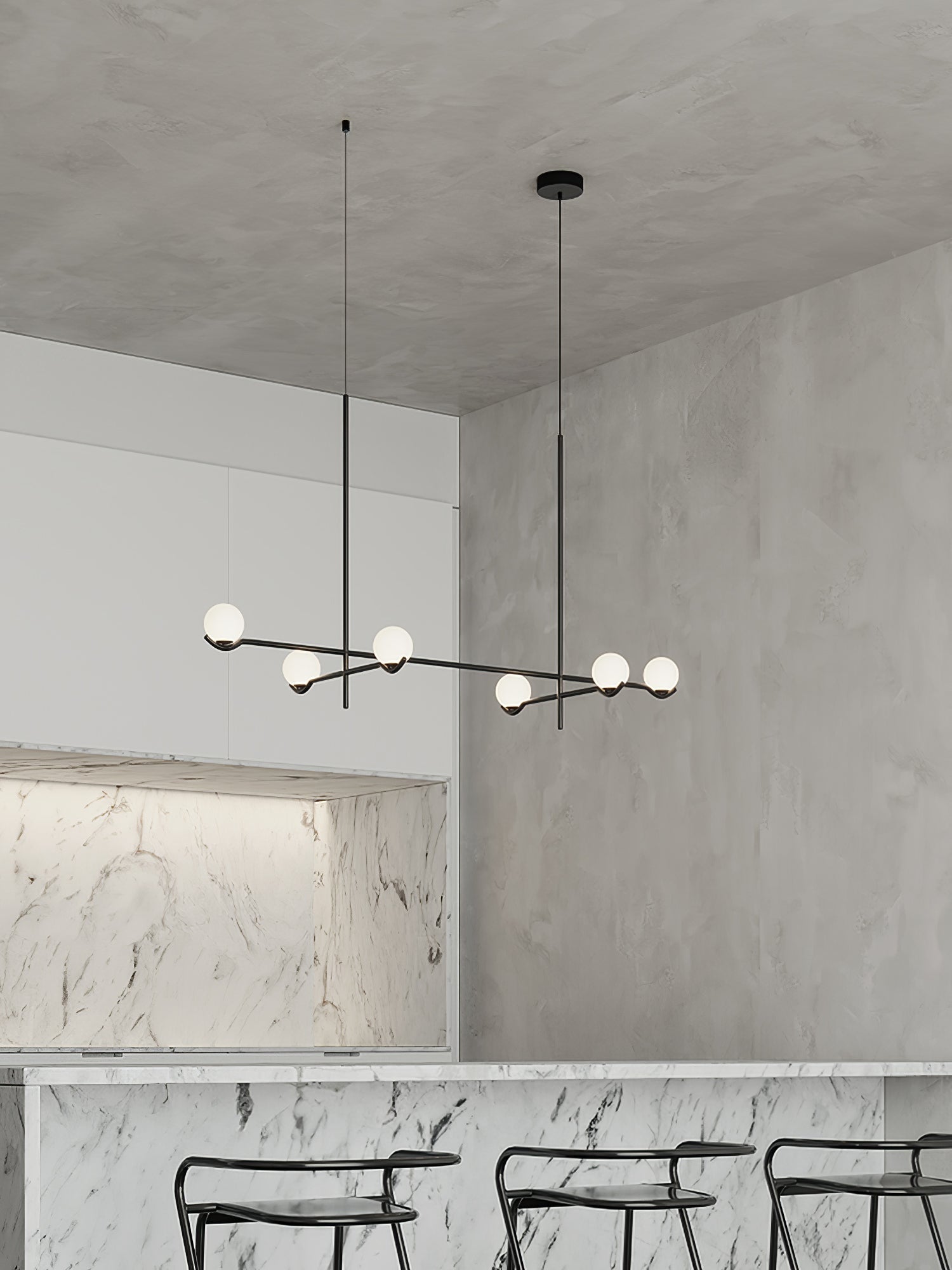Fayno White Globe Chandelier - Lamp Copper
