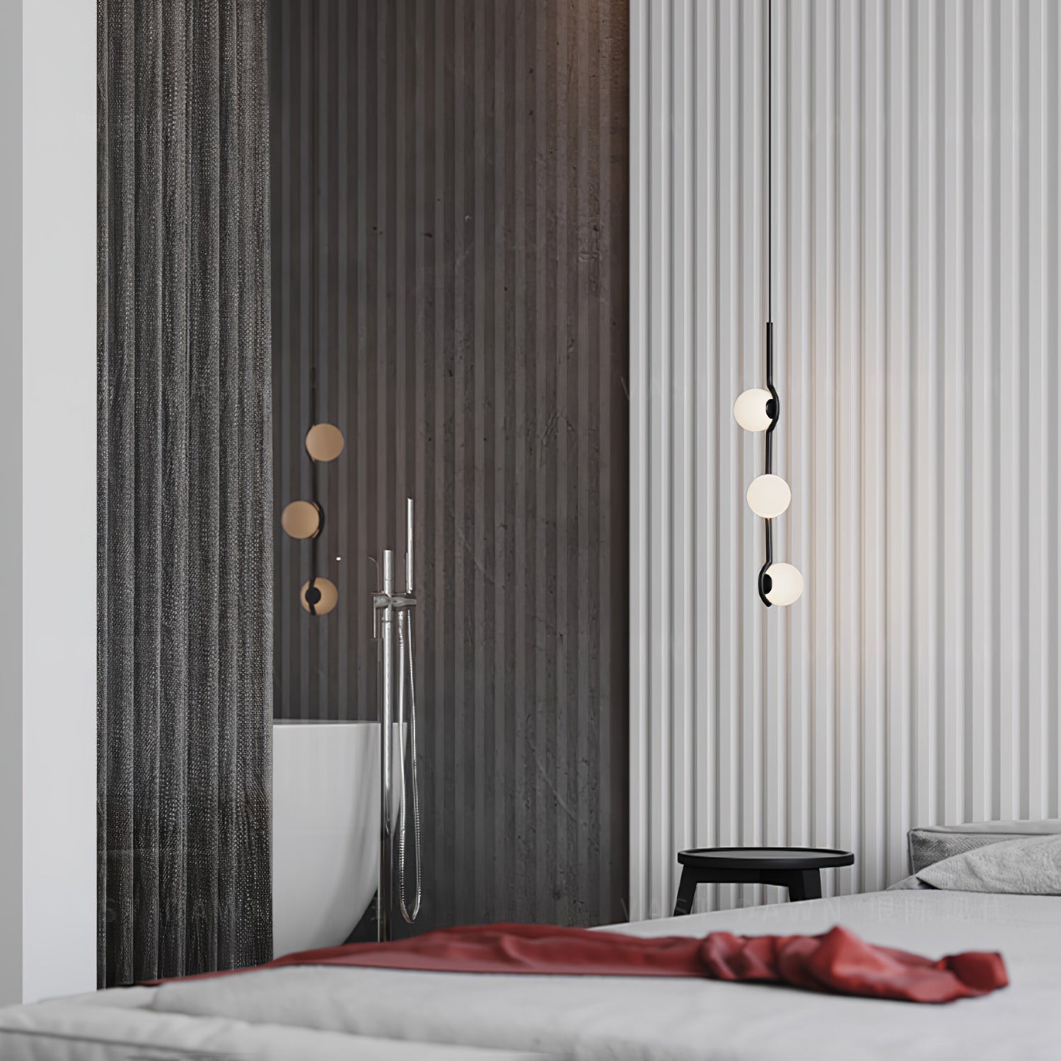 Fayno White Globe Chandelier - Lamp Copper