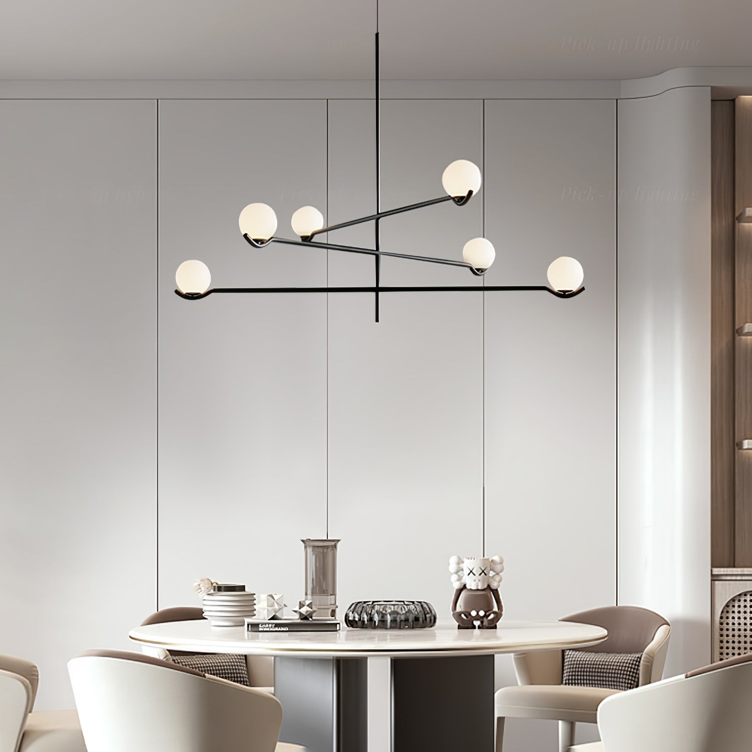 Fayno White Globe Chandelier - Lamp Copper