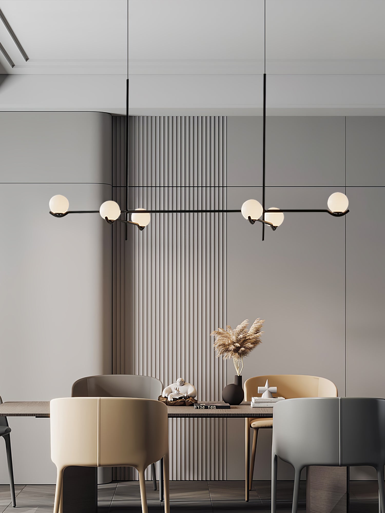 Fayno White Globe Chandelier - Lamp Copper