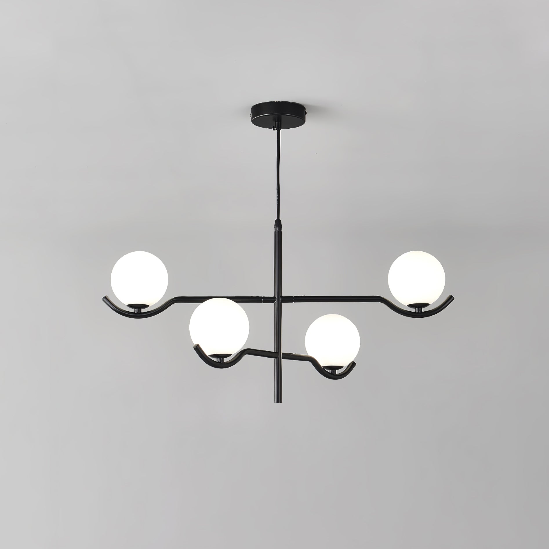 Fayno White Globe Chandelier - Lamp Copper