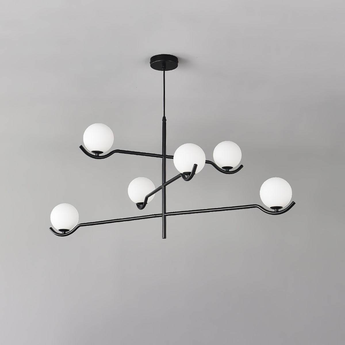 Fayno White Globe Chandelier - Lamp Copper