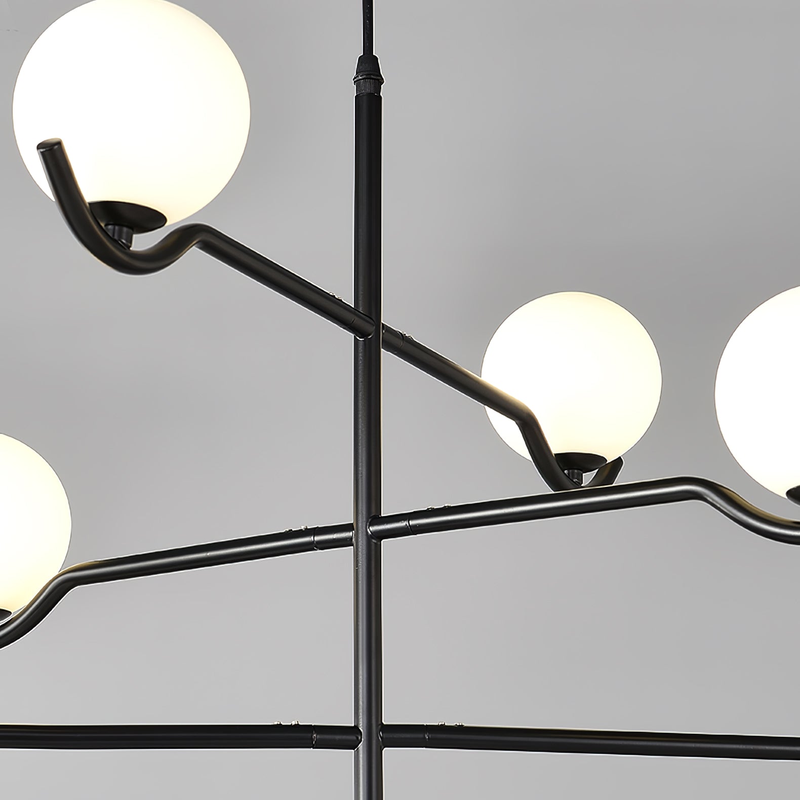 Fayno White Globe Chandelier - Lamp Copper