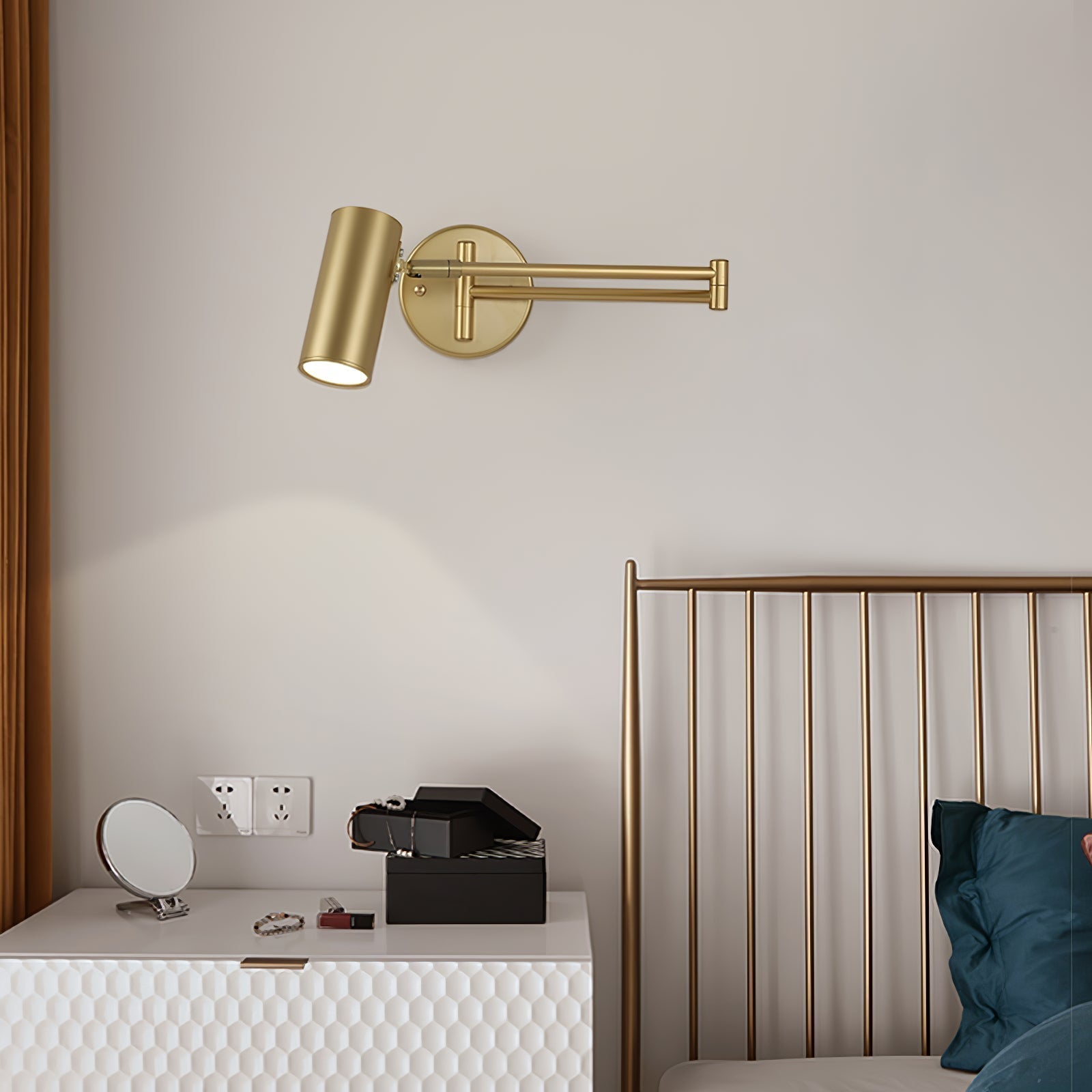 Axel Adjustable Swing Arm Wall Lamp - Lamp Copper