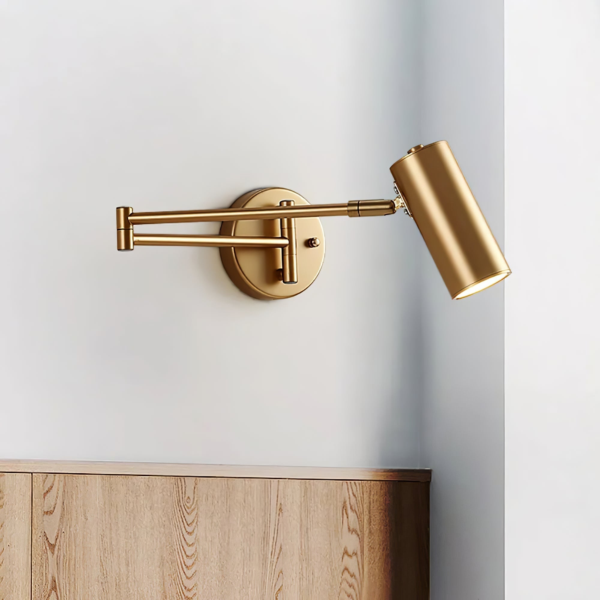 Axel Adjustable Swing Arm Wall Lamp - Lamp Copper