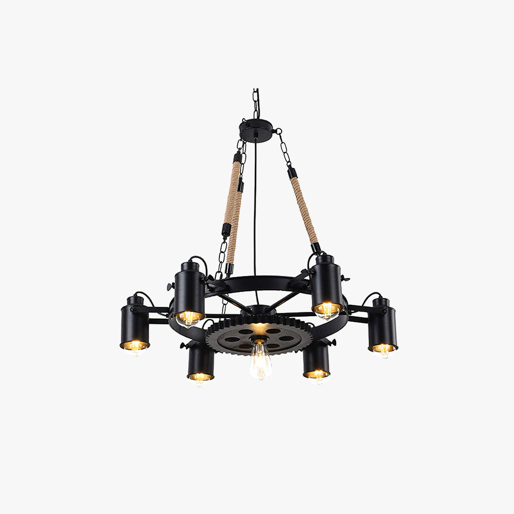Epoch Industrial LED Pendant Light Black Metal/Rope Cafe/Bar - Lamp Copper