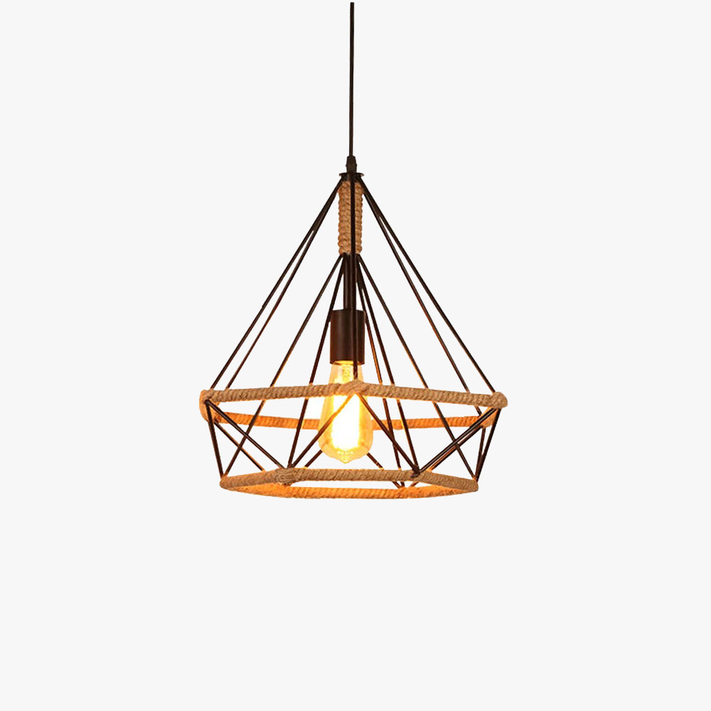 Epoch Countryside Diamond Pendant Light Black Metal Kitchen/Cafe - Lamp Copper